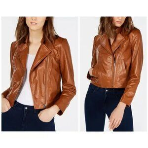 Michael Kors Leather Moto Jacket NWT